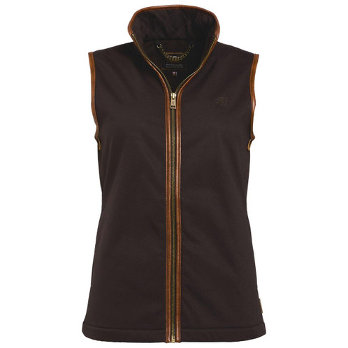 Chocolate Holland Cooper Womens Stamford Country Coat Gilet Detail