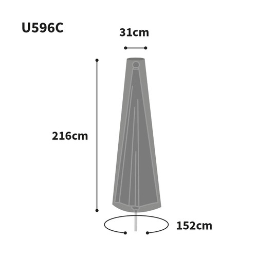 Bosmere Ultimate Protector Large Parasol Cover + Zip Dimensions