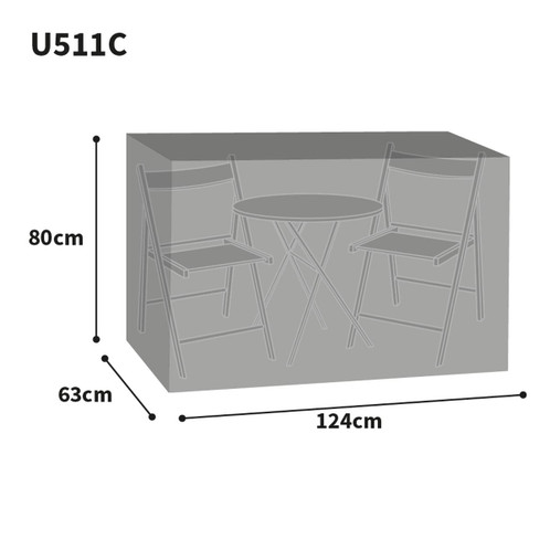 Size Guide Charcoal Bosmere Ultimate Protector Bistro Set Cover