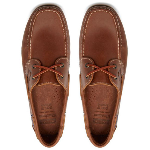 Tan Chatham Mens Whitstable Boat Shoes Top