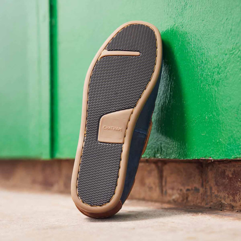 Navy/Tan Chatham Mens Whitstable Boat Shoes Lifestyle Outsole