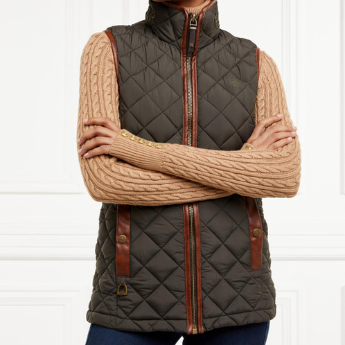 Khaki Holland Cooper Womens Country Quilted Gilet