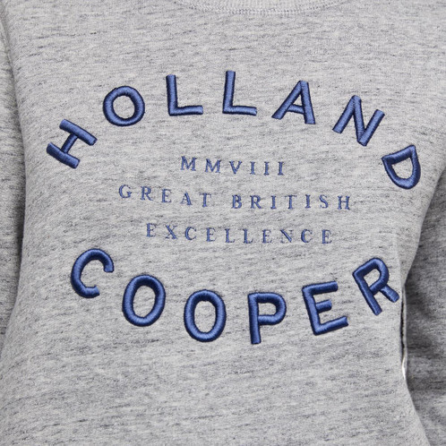 Grey Holland Cooper Womens Varsity Crew Detail
