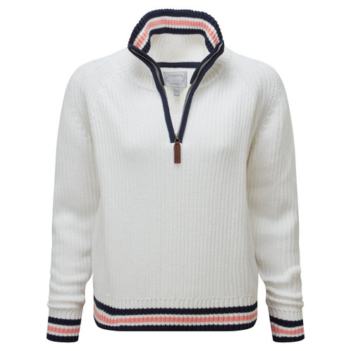 Soft White Schoffel Womens Havelet 1/4 Zip Jumper