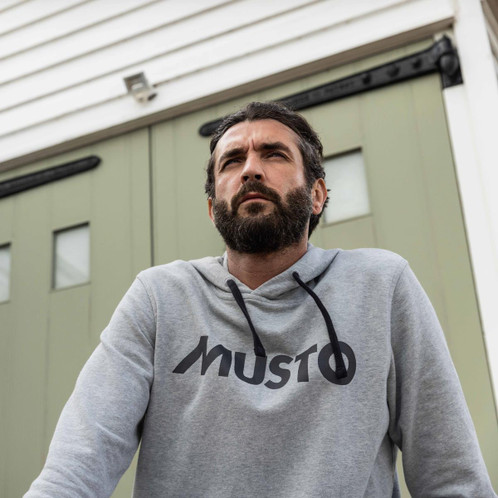 Grey Musto Mens Logo Hoodie