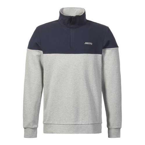 Grey Melange/Navy Musto Mens Marina Zip NK Sweat