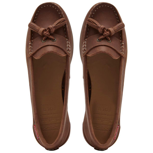 Dark Tan Chatham Womens Pulau Tassel Loafers Top View