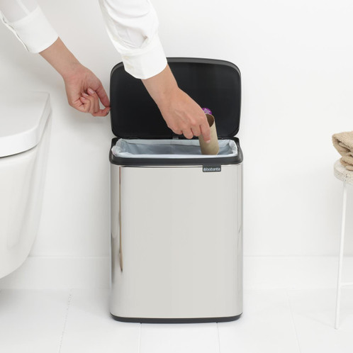 Brilliant Steel Brabantia Bo Waste Bin 12 Litre Lifestyle