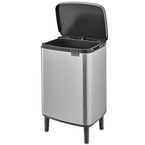 Matt Steel Fingerprint Proof Brabantia Bo Waste Bin Hi 12 Litre Detail