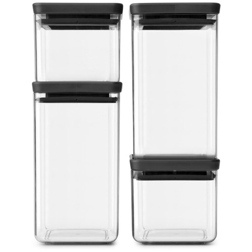 Brabantia Set of 4 Tasty+ Stackable Square Canisters