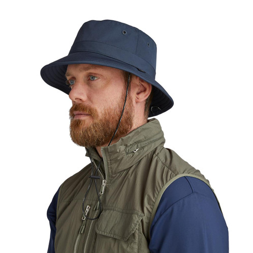 Navy Tilley Unisex Technical T1 Hat On Model