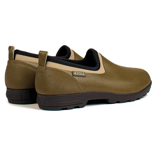 Rear View of Kaki Green Aigle Lessfor Rubber Shoes