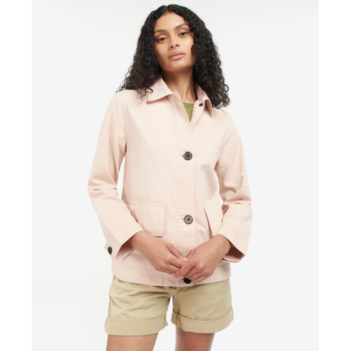 Light Peach Barbour Womens Zale Casual Jacket On Model