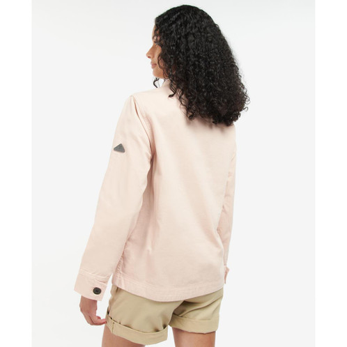 Light Peach Barbour Womens Zale Casual Jacket On Model Rear