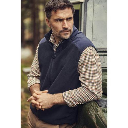 Navy Barbour Mens Country Fleece Gilet Lifestyle