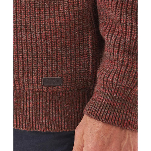 Cinnamon Barbour Mens Horseford Half Zip Jumper Sleeve