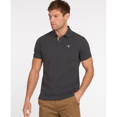 Navy/Dress Bartan Mens Tartan Pique Polo Front