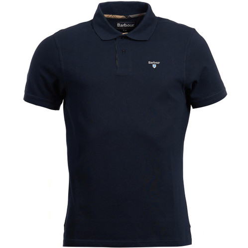 New Navy Bartan Mens Tartan Pique Polo