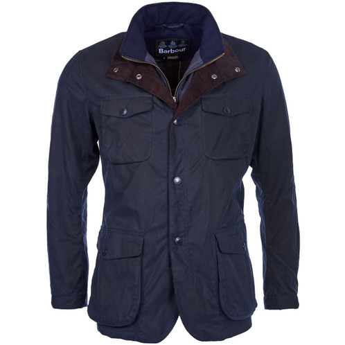 Navy Barbour Mens Ogston Wax Jacket