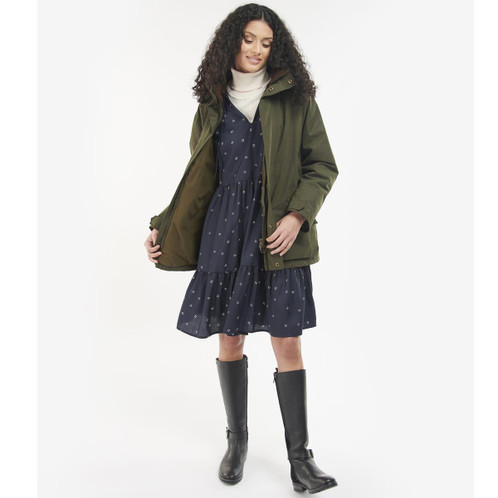 Olive Barbour Womens Beaconsfield Jacket On Model