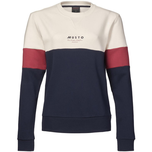 Navy/Antique Sail White Musto Womens Marina Tri Colour Sweat