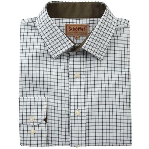 Dark Olive Schoffel Mens Cambridge Shirt