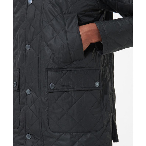 Black Barbour Mens Ashby Polarquilt Jacket On Model Detail
