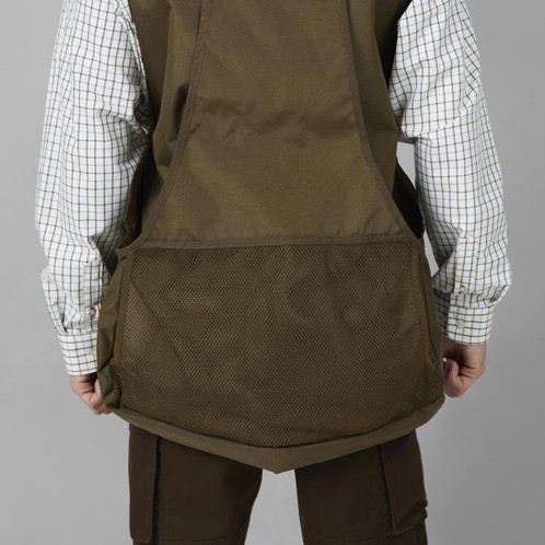 Warm Olive Harkila Mens Retrieve Dummy Waistcoat Rear Detail