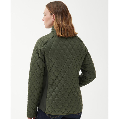 Olive Barbour Womens Yarrow Quilt Jacket Rear