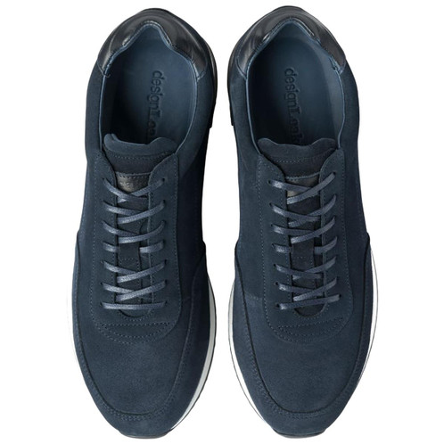 Navy Suede Loake Bannister Trainers Top