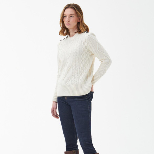 Aran Barbour Womens Greyling Knit Jumper On Model