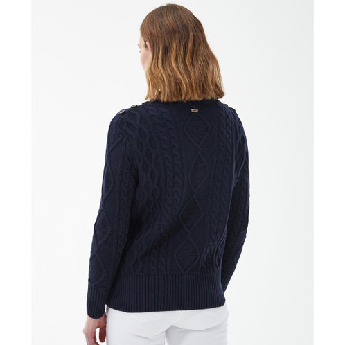 Navy Barbour Womens Greyling Knit Jumper Back