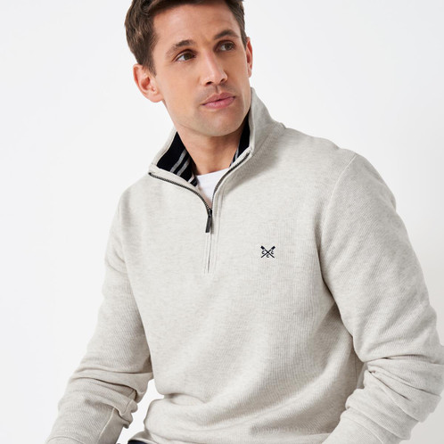 Crew Clothing Mens French Rib Half Zip Jumper