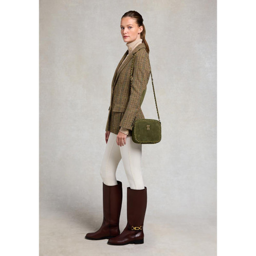 Olive Suede Holland Cooper Soho Camera Bag On Model