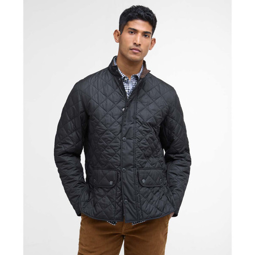 Black Barbour Mens Lowerdale Quilted Jacket Front