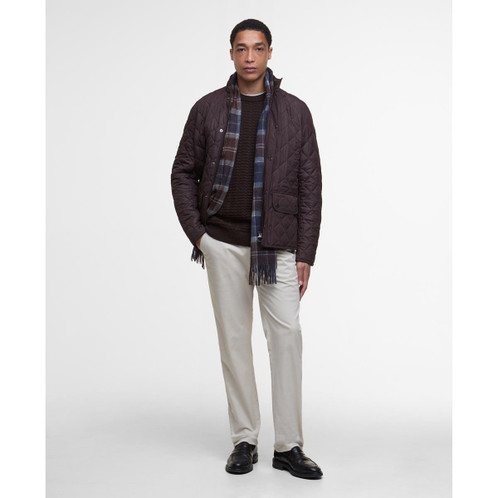 Black Oak/Classic Barbour Mens Lowerdale Quilted Jacket Front