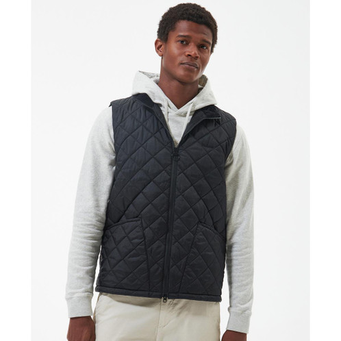 Black Barbour Mens Monty Gilet Front