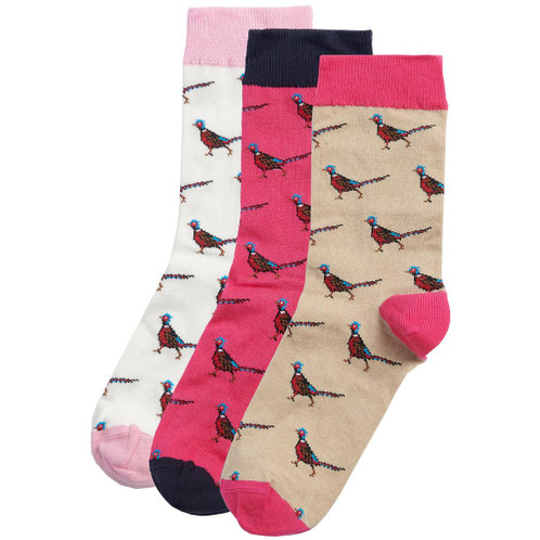 Pink Dahlia Barbour Womens Pheasant Sock Gift Set