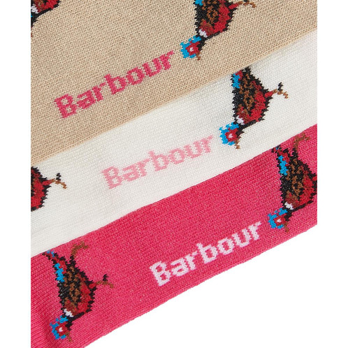 Pink Dahlia Barbour Womens Pheasant Sock Gift Set Sole