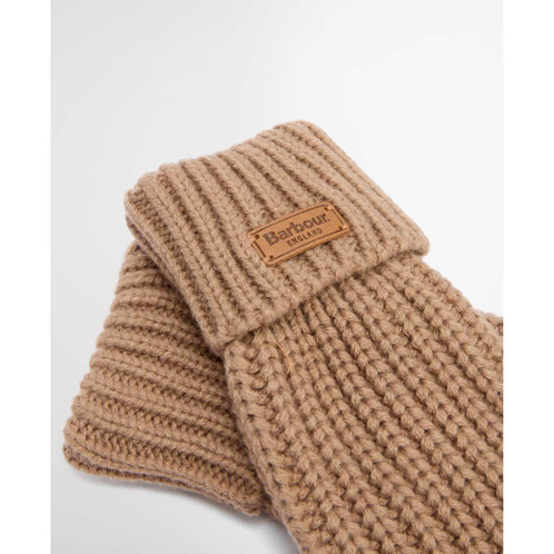Mink Barbour Womens Saltburn Knitted Gloves Cuff