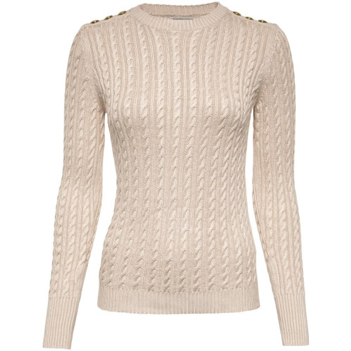 Oatmeal Holland Cooper Womens Seattle Cable Crew Neck Knitted Jumper