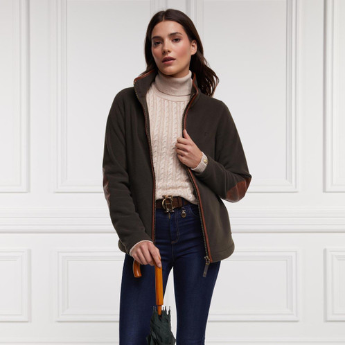 Khaki Holland Cooper Womens Country Fleece Jacket Model