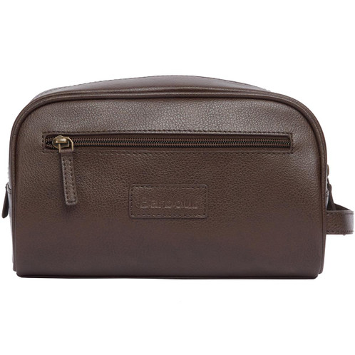 Barbour Mens Leather Washbag