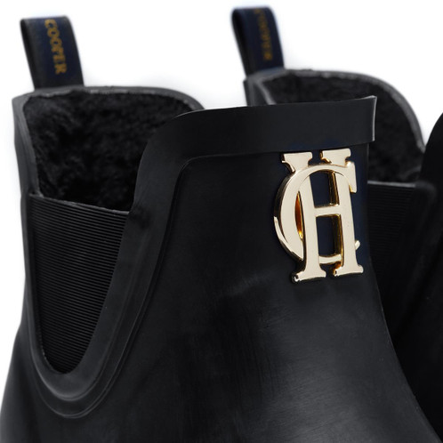 Black Holland Cooper Womens Rubber Chelsea Boot Hardware