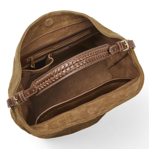 Tan Suede Fairfax & Favor Tetbury Handbag Inner