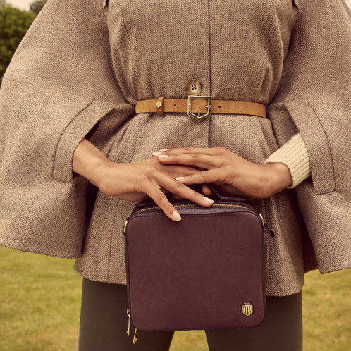 Burgundy Leather Fairfax & Favor Buckingham Cross Body Bag Lifestyle