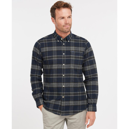 Grey Marrl Barbour Mens Betsom Tailored Shirt Front