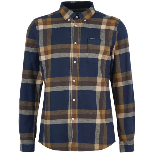 Navy Barbour Mens Folley Tailored Shirt