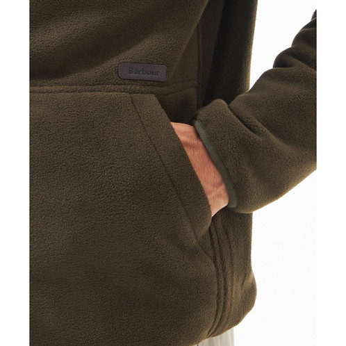 Olive Barbour Mens Active Fleece Jacket Pocket