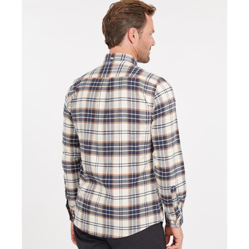 Ecru Barbour Mens Portdown Tailored Shirt Back